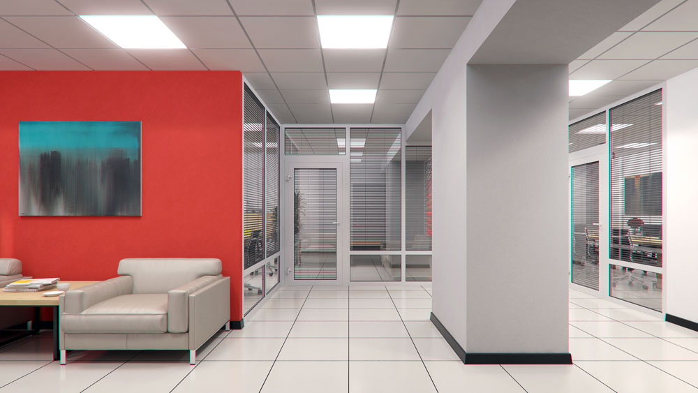 Интерьер входной зоны и зоны рекреации дизайн-проекта современного офиса — Частная Архитектура